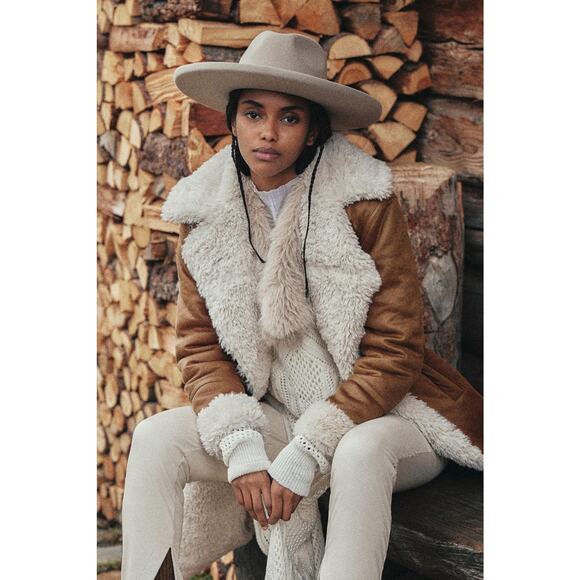 nwt ANTHROPOLOGIE Avec Les Filles sz L High-Waisted Faux Leather Slit Leggings - Picture 2 of 6